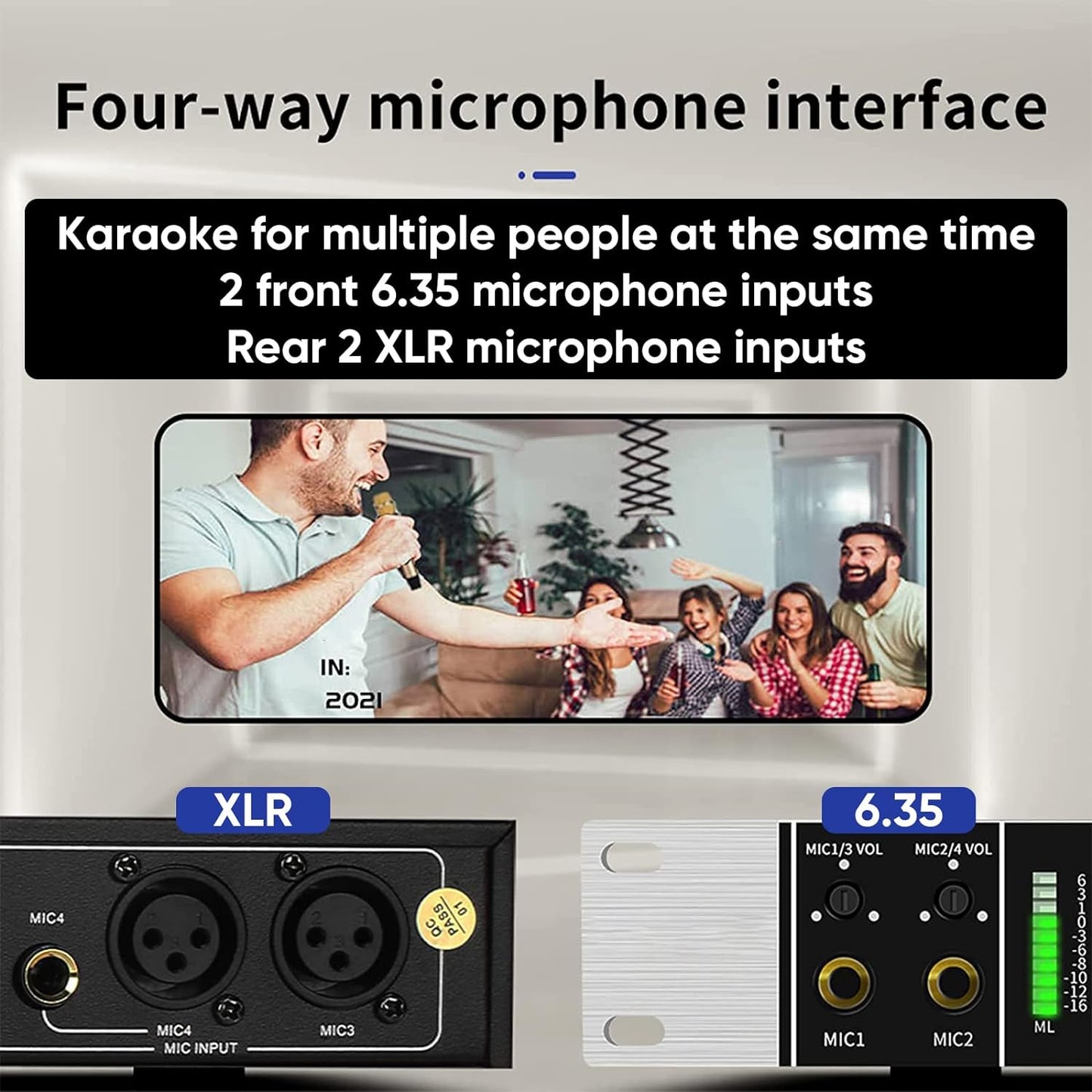 Fulode Fx8 III Karaoke Mixer with 2 microphone kit - open box